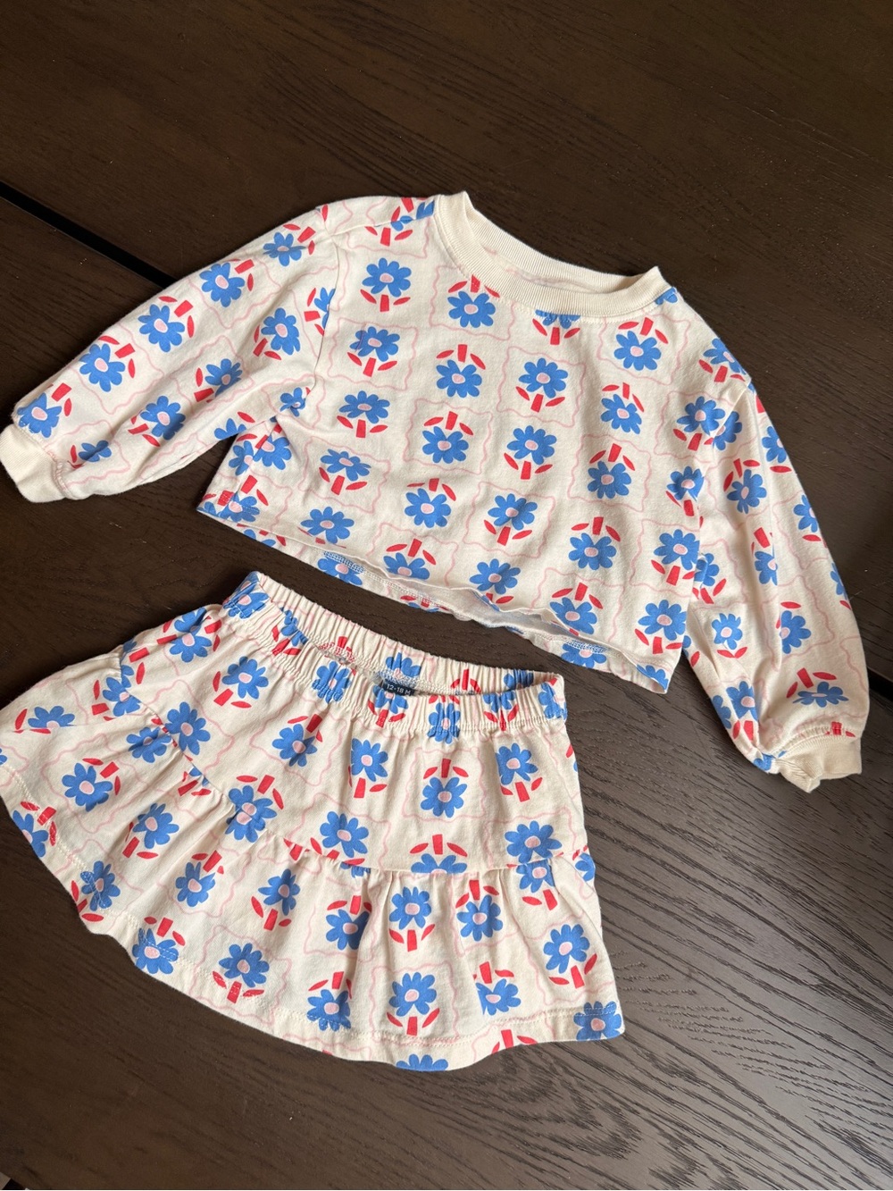 OLD NAVY Kid Floral Two-Piece Skirt Set - 12-18 M